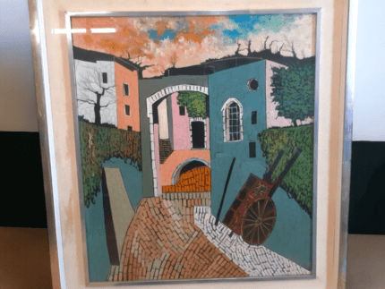 Dipinto ad Olio su Tela "Paese Siculo"