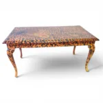 Tavolo Stile Chippendale Dipinto leopardo - Primi Anni '900 - Legno di faggio Massello - immagine 10