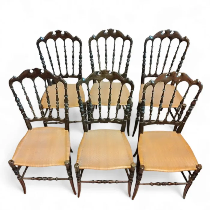 1000168454 Set da 6 sedie Chiavarine in Legno di Ciliegio del 1920 - immagine 2