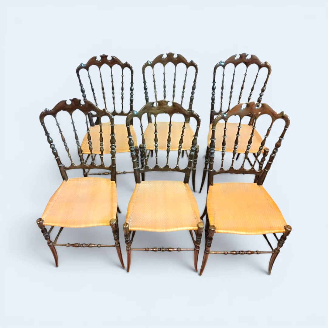 Set da 6 sedie Chiavarine in legno di ciliegio, 1920 Set da 6 sedie Chiavarine in legno di ciliegio, 1920